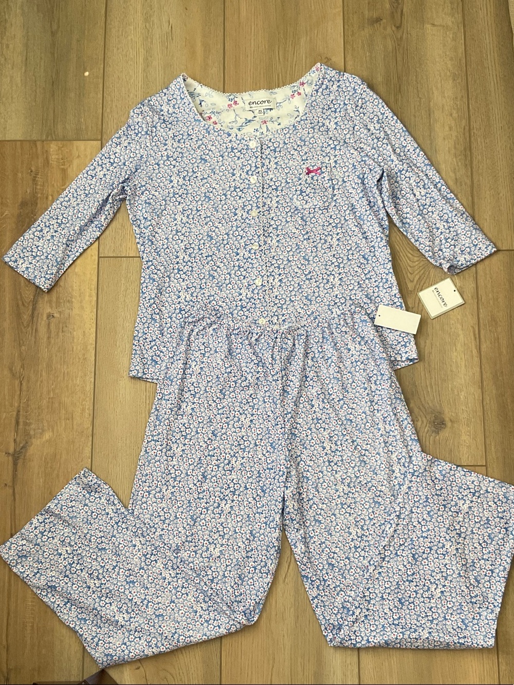 NWT 2 Piece Karen Neuburger Encore Pajama Set Size SP Cottagecore Grandmillenial